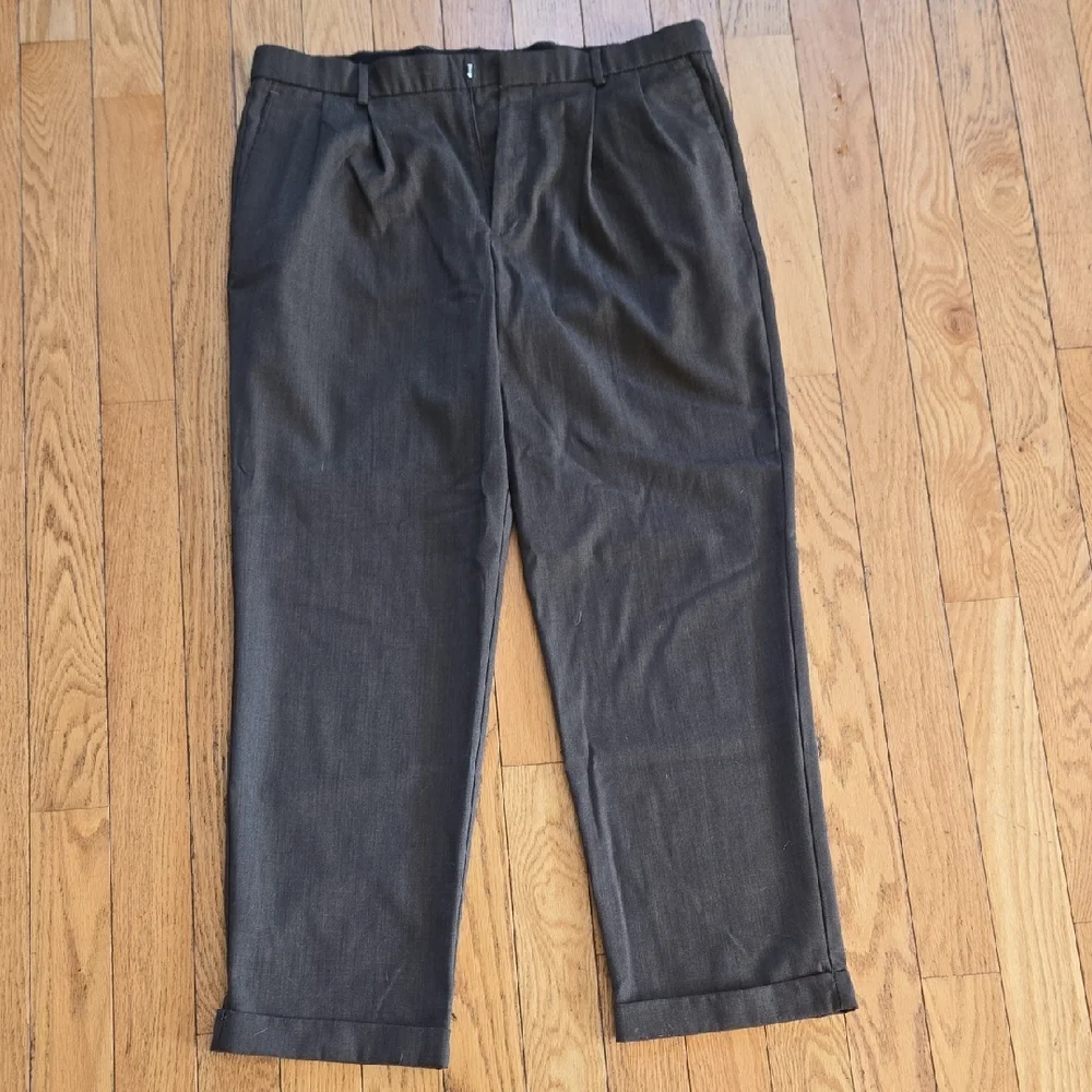 Dockers Brown Pleated Trousers - Picture 1 of 4